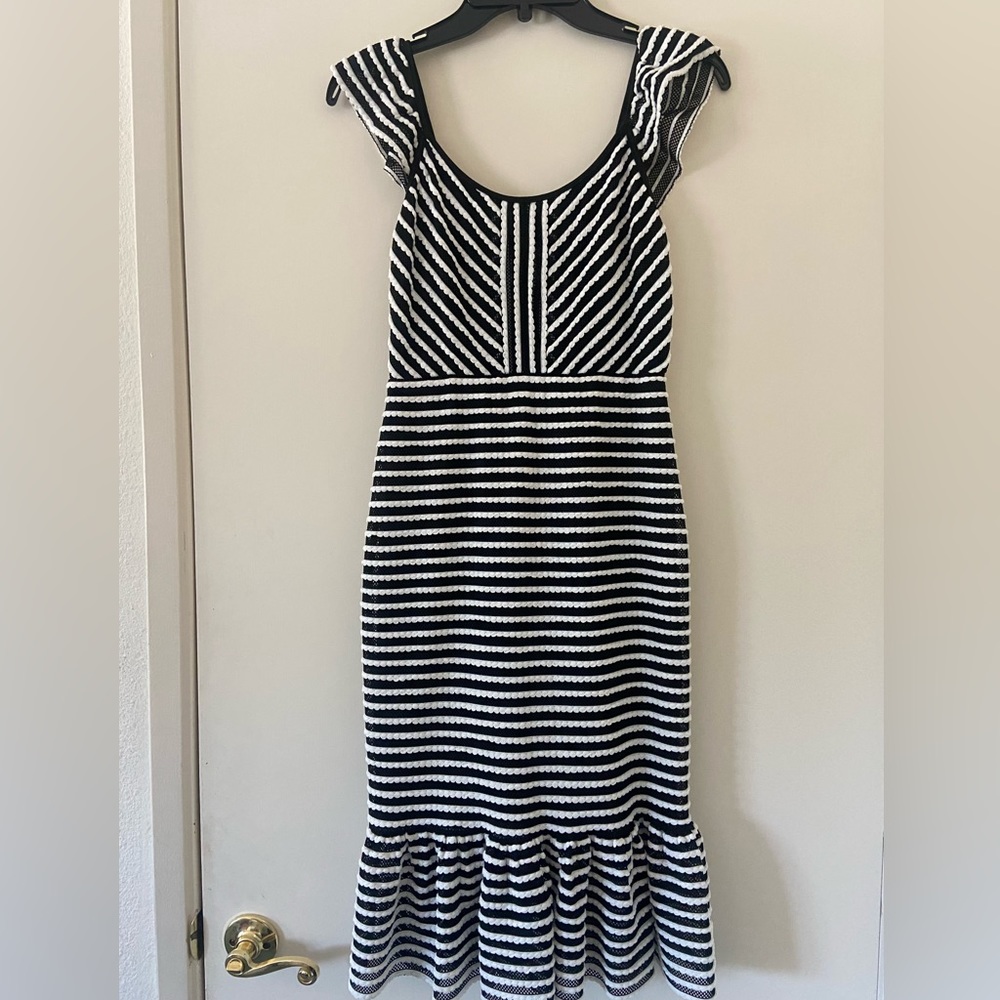 BCBG Black and White Dress